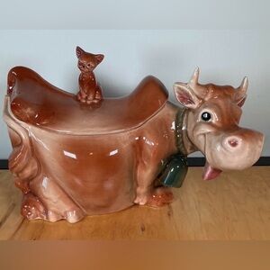 Mccoy Cow & Winking Cat  Cookie Jar
